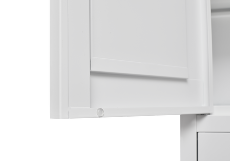 White metal kitchen storage cabinet, kitchen pantry storage cabinet with door and shelf, adjustable leveling feet - V.I.P Digital Presence