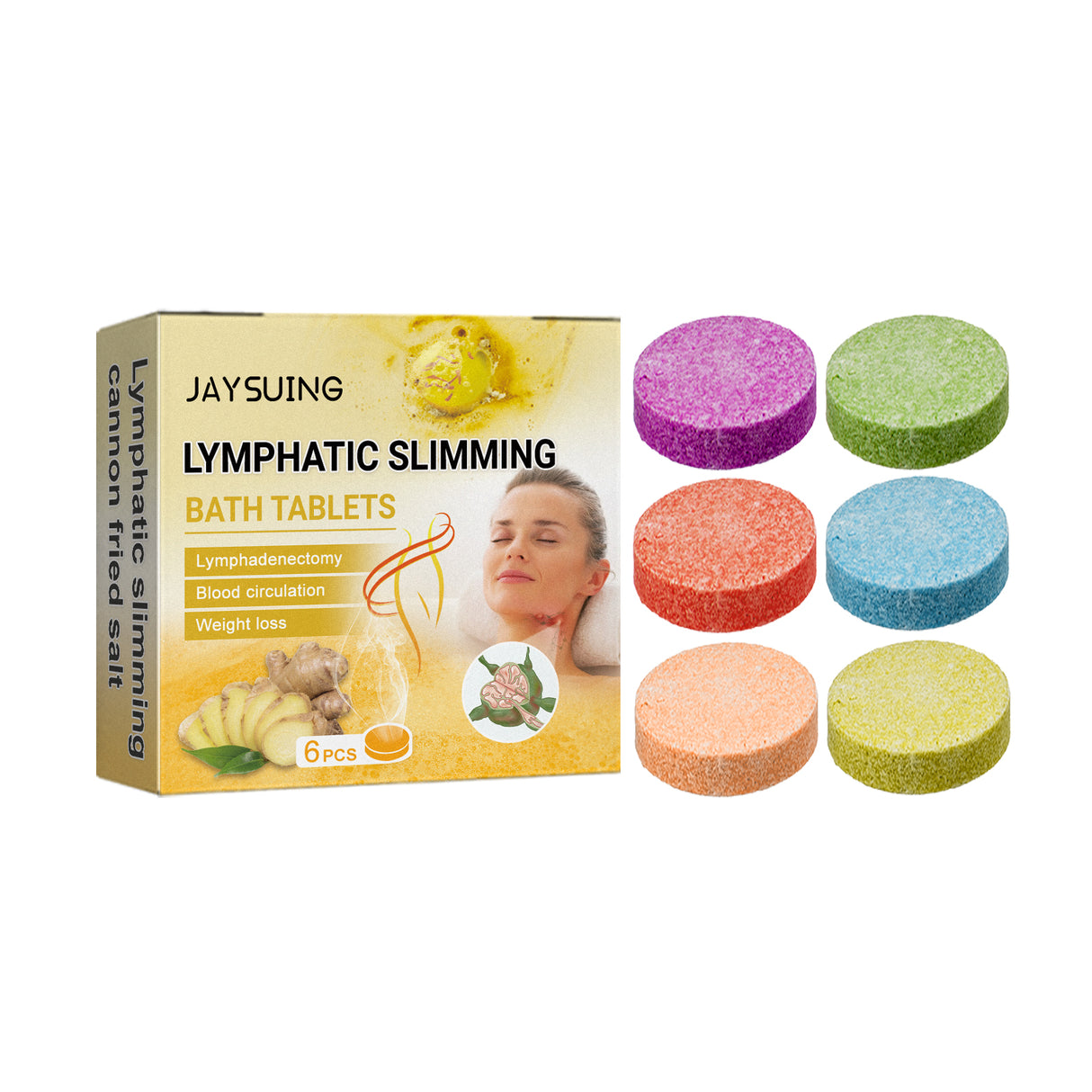Lymphatic Body Shaping Bath Tablet, Firming Slimming Repair Lymphatic Swelling Clean Body Skin Bath Tablet