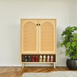 Shoe Storage Cabinet with Adjustable Plates Natural doors - V.I.P Digital Presence