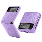 Suitable for Galaxy Samsung Z Flip3 Phone Case Violent Bear Hinge Flip3 Protective Cover Plain Leather Folding Screen