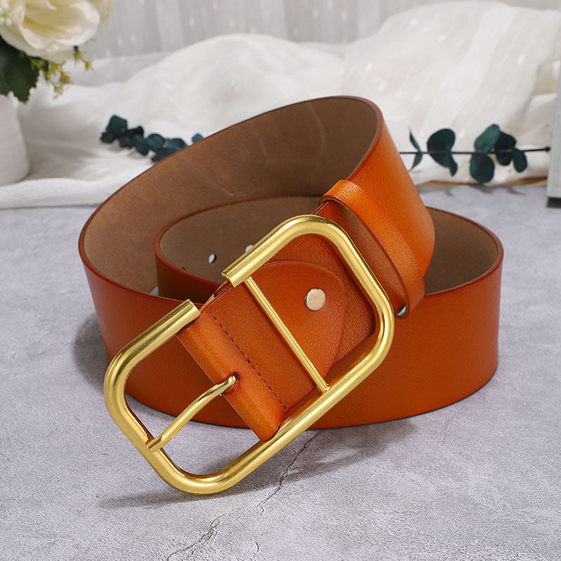 Ladies' cowhide wide waistband waistband decorative skirt windbreaker belt waistband - V.I.P Digital Presence