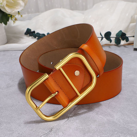 Ladies' cowhide wide waistband waistband decorative skirt windbreaker belt waistband - V.I.P Digital Presence