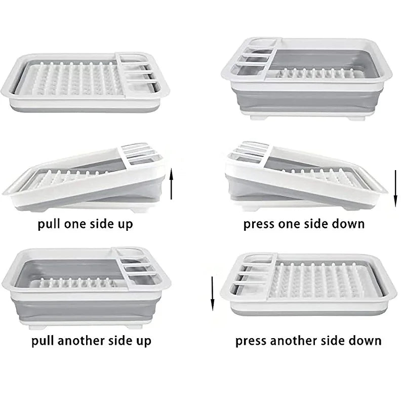 Foldable Dish Rack Kitchen Storage Water Leakage Plastic Tableware Bowl Dinnerware Drain Bowl Tray Home Drying Rack Washable - V.I.P Digital Presence