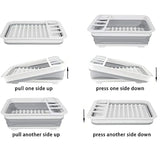 Foldable Dish Rack Kitchen Storage Water Leakage Plastic Tableware Bowl Dinnerware Drain Bowl Tray Home Drying Rack Washable - V.I.P Digital Presence