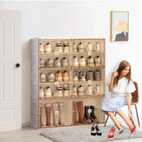 Portable Shoe cabinet Living Room,Stackable Storage Organizer Cabinet with Doors and Shelves,Shoe Box for Closet - V.I.P Digital Presence