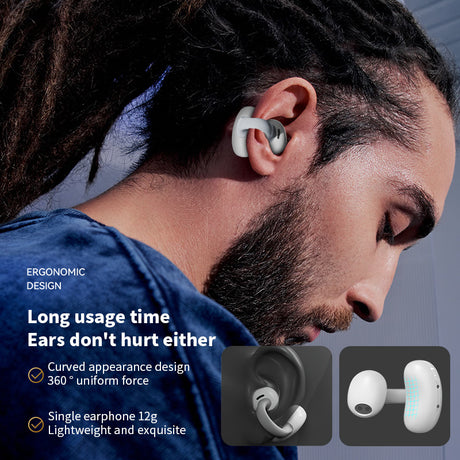 OWS Earclip Wireless Bluetooth Earphones with High Sound Quality, Long Range, Low Latency Noise Reduction, Gaming and Sports Earphones - V.I.P Digital Presence