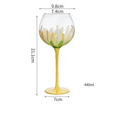 1 Piece Hand Painted Glass Goblet Cup Creative Red Wine Glasses Cup Flower Painted Stemware for Wedding Party Events - V.I.P Digital Presence