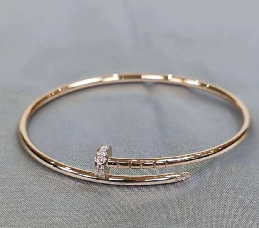 Precision Thick Plating Head and Tail Diamond Fashion Three-Circle Full Diamond Couple Bracelet - V.I.P Digital Presence