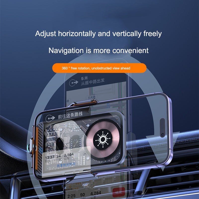 C11 car holder wireless phone charger infrared induction opening and closing navigation punk style transparent phone holder - V.I.P Digital Presence