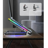 New Laptop Cooler Laptop Cooling Pad Notebook Gaming Cooler Stand with 6 LED Fan 2 USB Ports Phone Holder for 15.6in Laptop - V.I.P Digital Presence