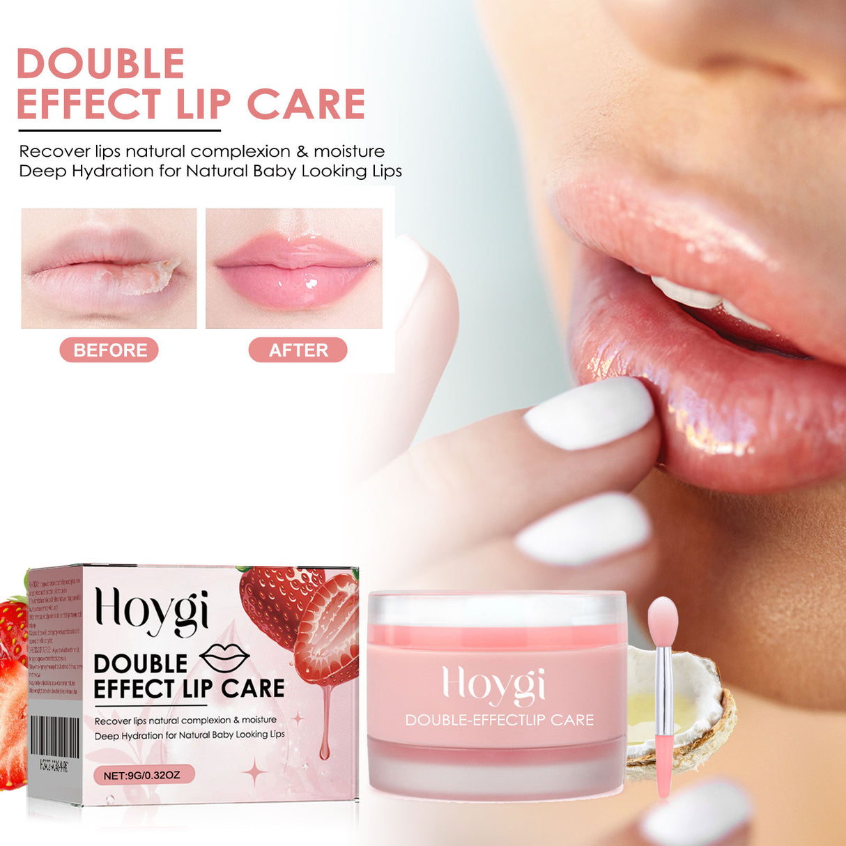 Double Effect Moisturizing Lip Balm, Moisturizing Lips, Preventing Dry Cracking, Removing Dead Skin, Moisturizing, Protecting And Fading Lip Lines