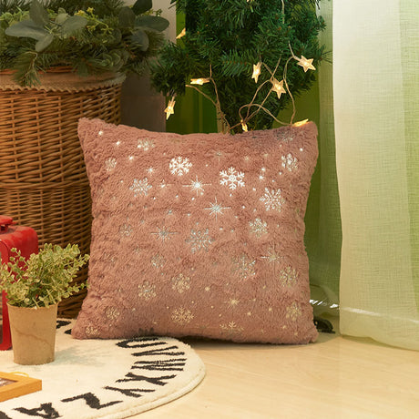 Christmas Snowflake Plush Hot Silver Sofa Pillowcase (excluding core) Home Pillow Cover - V.I.P Digital Presence