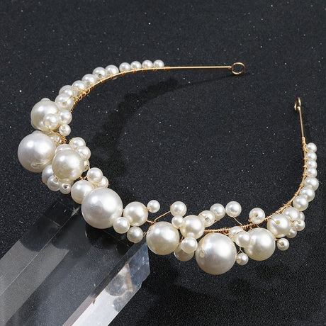 Retro bride headwear with simple pearl headbands - V.I.P Digital Presence