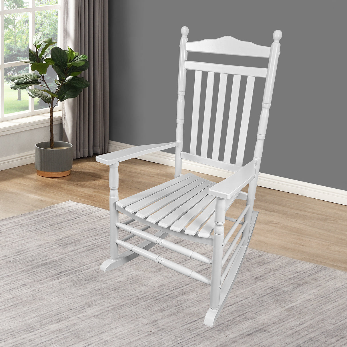 BALCONY PORCH ADULT ROCKING CHAIR   - WHITE