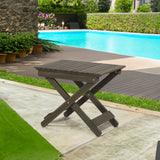 Outdoor Folding Wooden Side Table, Gray, 15"D x 22.75"W x 18.25"H - V.I.P Digital Presence