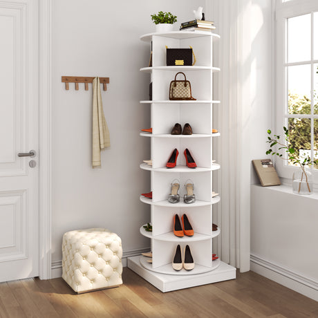new 360 Rotating shoe cabinet 7 layers Holds Up to 28 Paris of Shoes - V.I.P Digital Presence
