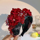 Handmade fabric flower fashion inlaid water drill bit hoop - V.I.P Digital Presence