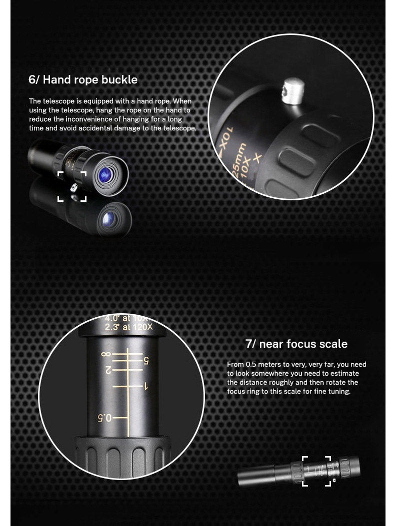 10-30×25 Zoom HD Portable Strong Binoculars Long Range Professional Spyglass Monocular Telescope Low Night Vision for Hunting - V.I.P Digital Presence