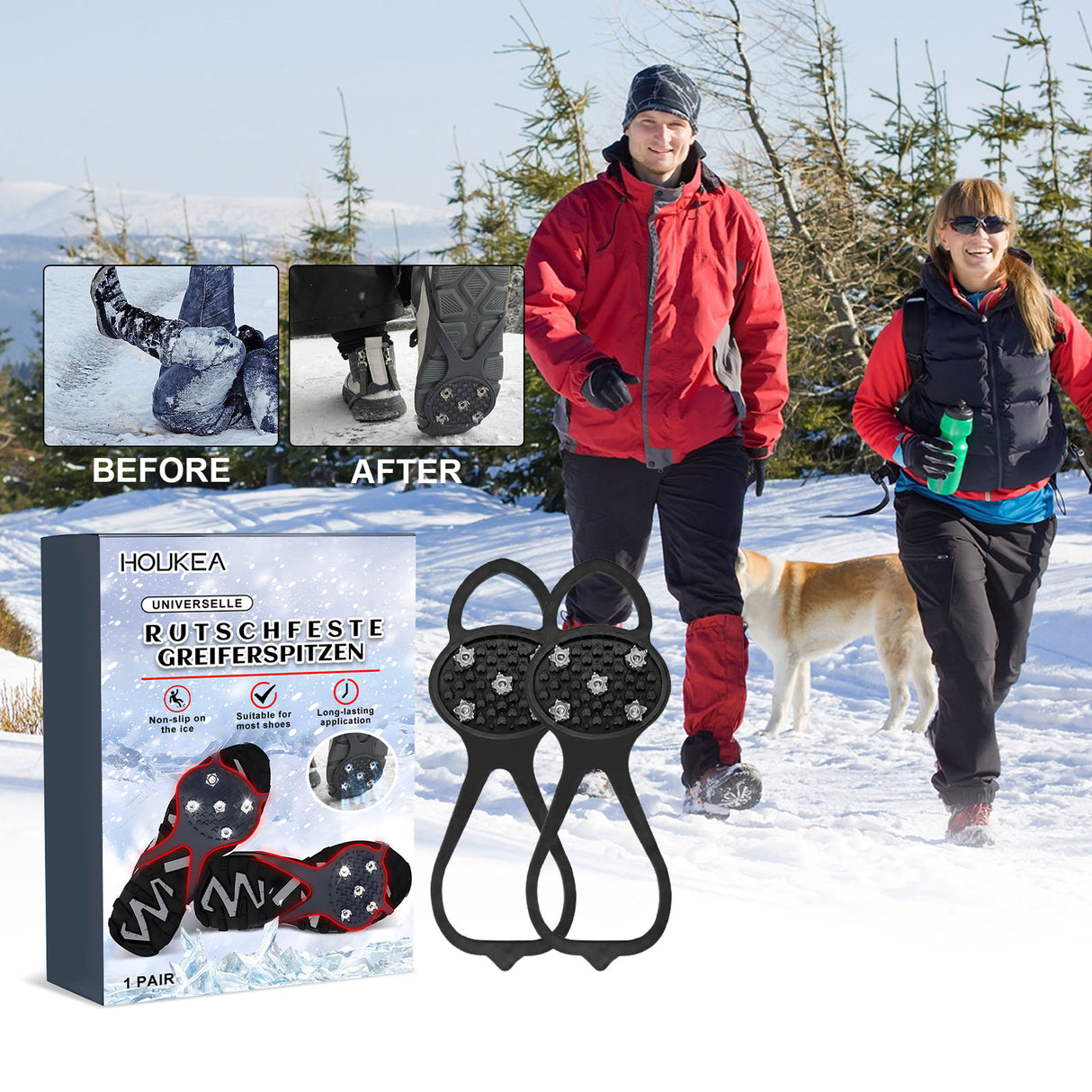 Universelle Rutschfeste Greiferspitzen, Outdoor Crampons Snowshoe Cover Mountaineering Sports Fall Easy To Wear And Take Off Shoe Cover - V.I.P Digital Presence