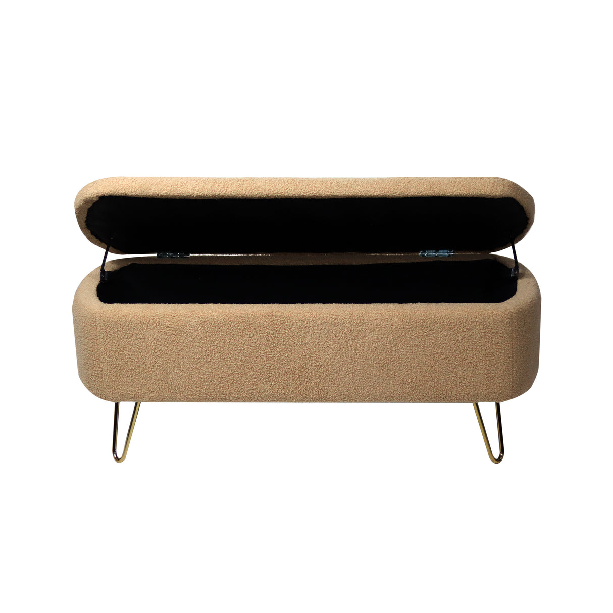 Camel Storage Ottoman Bench for End of Bed Gold Legs - V.I.P Digital Presence