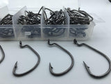 Rompin 100pcs/box High carbon Steel Fishing Hooks Crank Lead Sharp worm  2# 1# 1/0# 2/0# 3/0# mix size - V.I.P Digital Presence