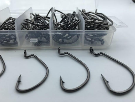 Rompin 100pcs/box High carbon Steel Fishing Hooks Crank Lead Sharp worm  2# 1# 1/0# 2/0# 3/0# mix size - V.I.P Digital Presence