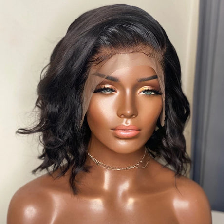 Black Big Wave Wig Chemical Fiber Front Lace Short Curly Hair Matte High Temperature Silk Headgear - V.I.P Digital Presence