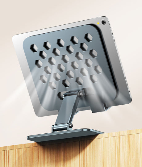 Tablet stand 360 degree rotating folding all metal live streaming learning iPad universal stand for tablets and smartphones - V.I.P Digital Presence