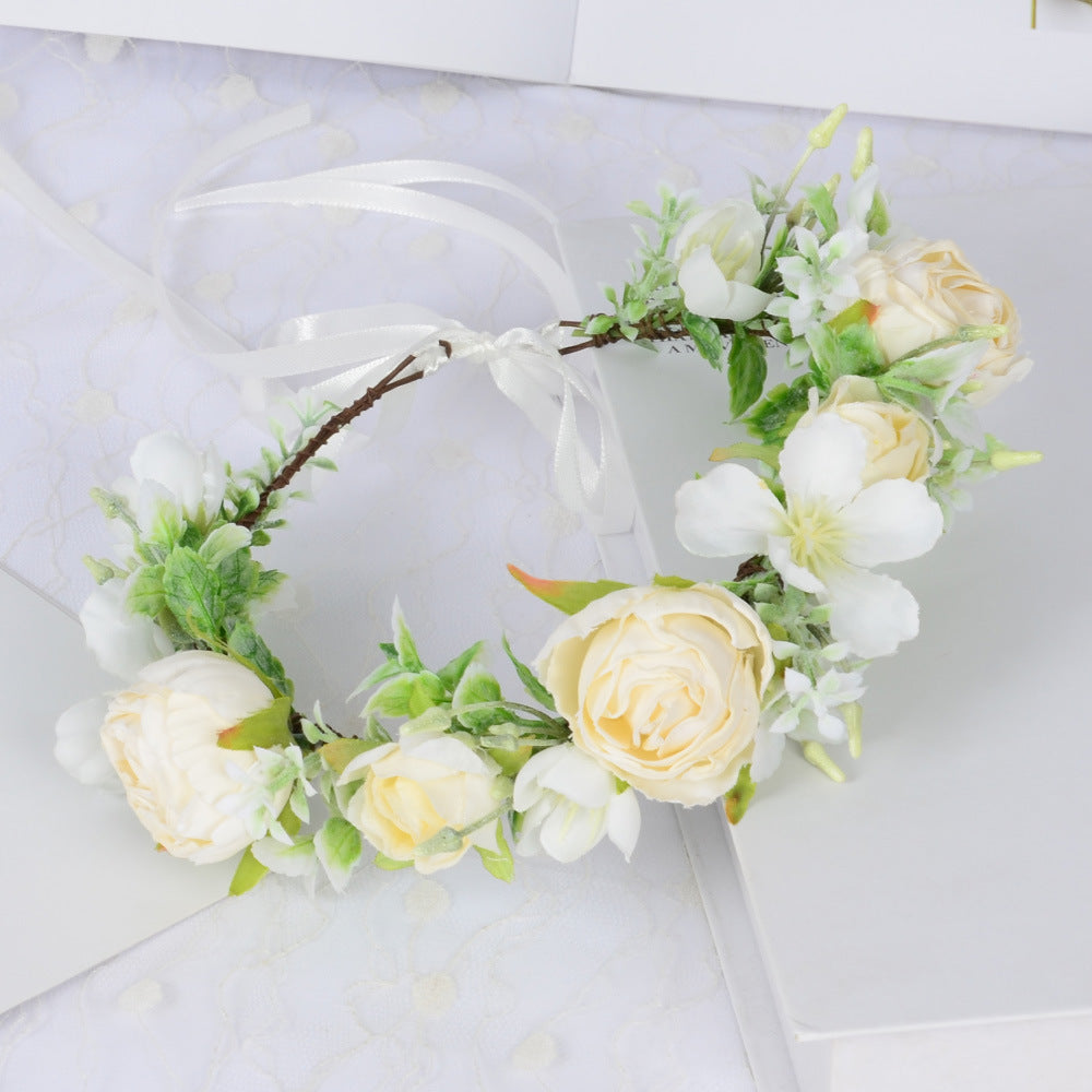 Hawaiian Wreath Wreath Simulation Flower Headwear Forest Fairy Girl Style Scenic Area Photo Headflower - V.I.P Digital Presence