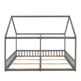 Twin Size House Platform Beds Two Shared Beds Gray