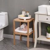 2-Tier Birch Bathroom Shelf, Narrow Shelving Unit, Multifunctional Storage Rack, Corner Rack, for Kitchen Natural - V.I.P Digital Presence