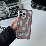 Electroplated hollow flame pattern phone case suitable for iPhone 15 Pro, simple all inclusive, Apple 14 anti drop protective cover - V.I.P Digital Presence