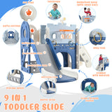 9-1 Toddler Slide Set,Kids Slide for Toddlers Ages 1+, Basketball Hoop, Tunnel and Storage Space, Pirate Ship Themed Slide - V.I.P Digital Presence