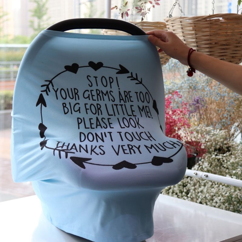 Nursing Cover Breastfeeding Scarf with Safety Warning No Touching Sign Baby Car Seat Covers - V.I.P Digital Presence