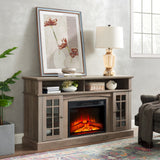 Classic TV Media Stand Modern Entertainment Console with 23" Fireplace Inset for TV Up - V.I.P Digital Presence