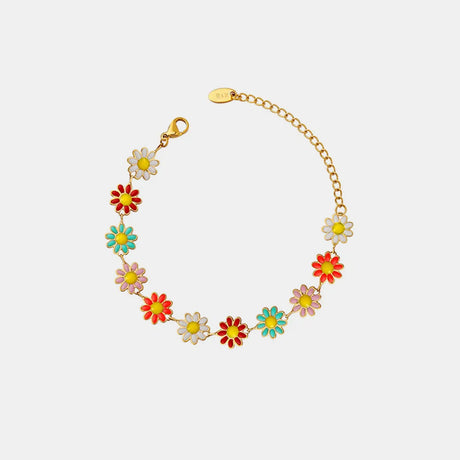 Titanium Steel Oil Drip Flower Bracelet - V.I.P Digital Presence