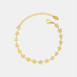 Golden Flower Blue Drip Oil Bracelet - V.I.P Digital Presence