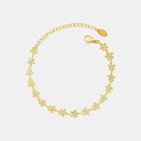 Golden Flower Blue Drip Oil Bracelet - V.I.P Digital Presence