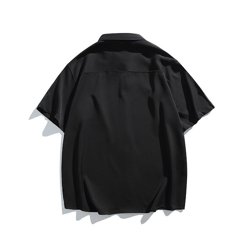 Letter embroidery loose casual short sleeved shirt for men - V.I.P Digital Presence