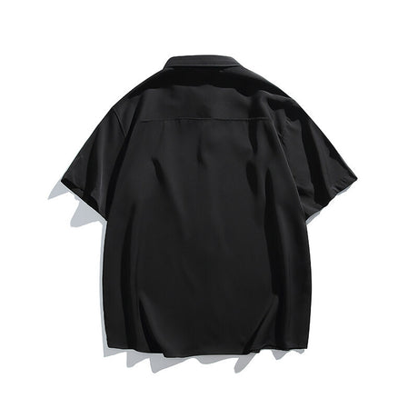 Letter embroidery loose casual short sleeved shirt for men - V.I.P Digital Presence
