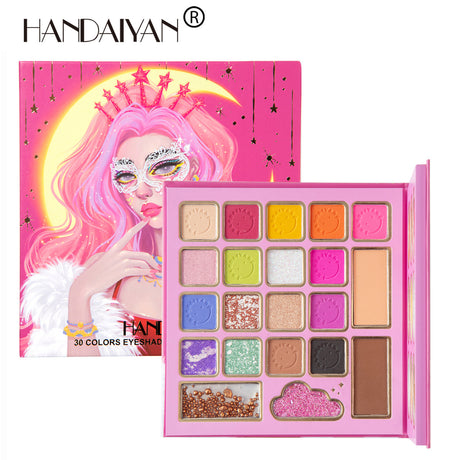 HANDAIYAN 30 Colors Mask Queen Eyeshadow Palette Eyeshadow + Blush + Contouring Highlight Makeup - V.I.P Digital Presence