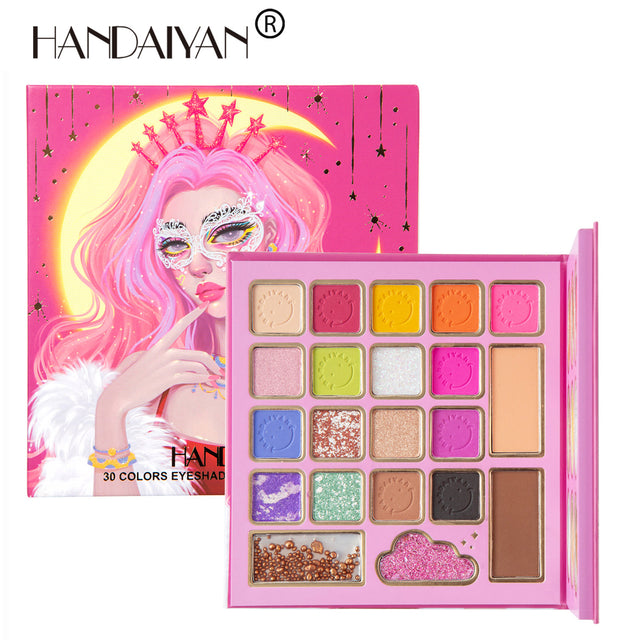 HANDAIYAN 30 Colors Mask Queen Eyeshadow Palette Eyeshadow + Blush + Contouring Highlight Makeup - V.I.P Digital Presence