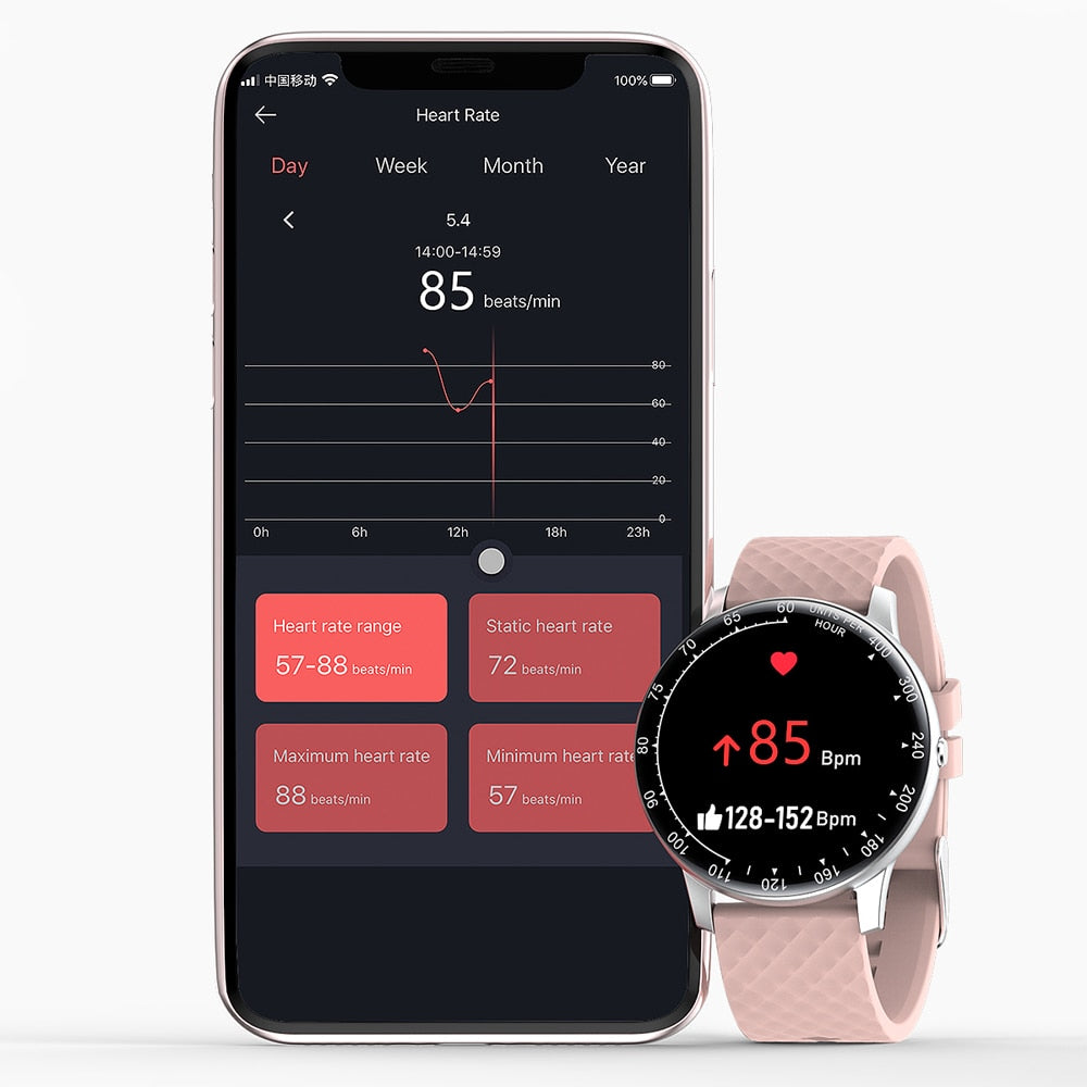 Reloj inteligente para hombres y mujeres, monitor de actividad física, monitor de ritmo cardíaco y presión arterial, reloj inteligente, dispositivos portátiles, pulsera inteligente para Android e iOS. 