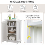 White Bathroom Cabinet Triangle Corner Storage Cabinet with Adjustable Shelf Modern Style MDF Board - V.I.P Digital Presence