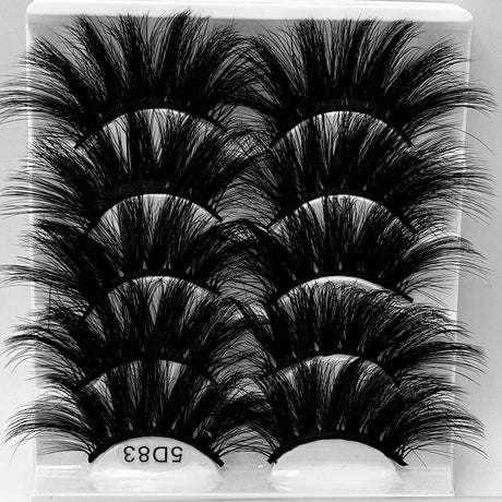 5D 25mm 5 Pairs Mink Eyelashes Multi-Layer Lengthening Thick Thickened False Eyelashes - V.I.P Digital Presence