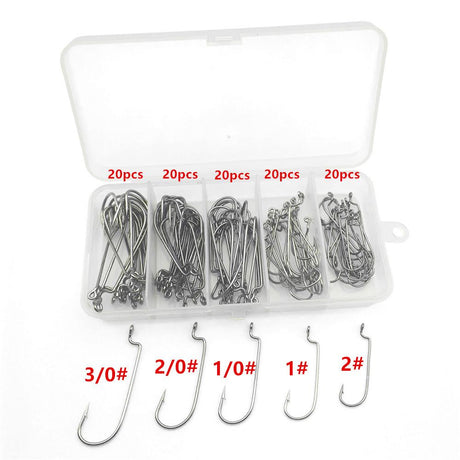 Rompin 100pcs/box 2#-3/0# 5 size Jig head HookSingle Fishing Hooks - V.I.P Digital Presence