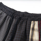 Small Plaid Casual Pants Men's Hip Hop Trendy Fashion Irregular Patchwork Unique Straight Leg Long Trousers - V.I.P Digital Presence