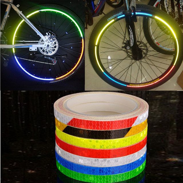 Bicycle reflective stickers mountain bike bicycle motorcycle fluorescent decal tape safety warning riding accessories - V.I.P Digital Presence