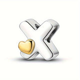 Copper Plated Silver English Letter Pendant Bead Bracelet Necklace Diy - V.I.P Digital Presence