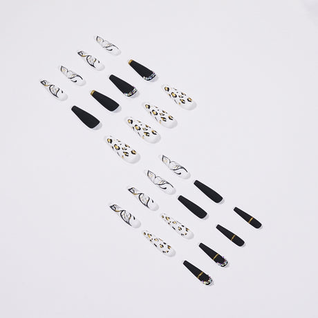 Butterfly Wearing Leopard-Print Nail Piece Scrub Manicure Wearing Nail Patch With Drill Nail Patch - V.I.P Digital Presence